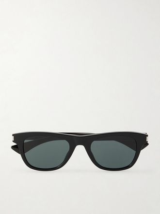Saint Laurent Eyewear Occhiali Da Sole In Acetato Con Montatura Quadrata - Nero