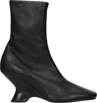 Dries Van Noten Black Leather Ankle Womens Boots