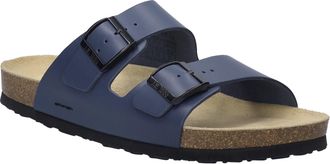 Josef Seibel Pantolette JOSEF SEIBEL Josef 01, Herren, Gr. 41, blau (ozean blau), Leder, Schuhe Pantolette, Sommerschuh, Schlappen, Sandale mit softem Fussbett