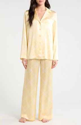 Reformation Ella Silk Pajamas in Caroline Plaid at Nordstrom, Size X-Small