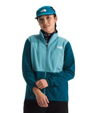The North Face Glacier Fleece Jacket Women Blue Navy Full Zip Pockets GBO1829