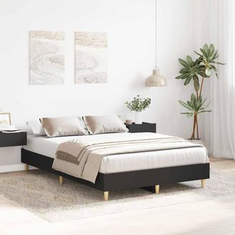 Berkfield Home Durable Bed Frame No Mattress Black 140x190 cm Engineered Wood