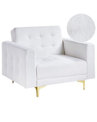 Beliani Sill&oacute;n Boucl&eacute; Blanco crema