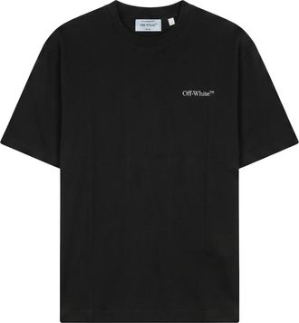 Off-white Zwart katoenen T-shirt met logo - Heren - T-shirts - Zwart - L - Katoen - Tops
