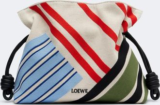 Loewe Clutch Flamenco Medium in canvas con ricamo