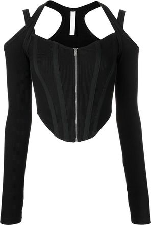 Dion Lee shift-loop corset top - women - Organic Cotton/Elastane - S - Black
