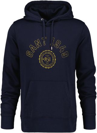 GANT Hoodie GANT GRAPHIC HOODIE, Herren, Gr. S, blau (evening blau), Sweatware, Obermaterial: 78% Baumwolle, 22% Polyester, Sweatshirts Hoodie
