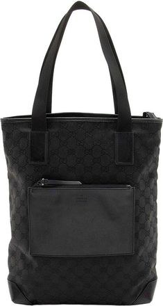 Gucci Black Gg Canvas Front Pocket Tote (Authentic Pre-Loved)