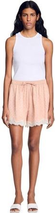 Sandro Rhinestone shorts with lace in Nude at Nordstrom, Size 36