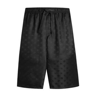Dolce & Gabbana Casual Shorts, male, Black, Size: L Logo jacquard trousers