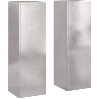 vidaXL Vidaxl - Soportes Para Plantas 2 Pcs Plateado 24 X 24 X 75 Cm