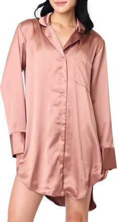 Gibsonlook Luxe Lounge Pajama Shirt in Rosewood at Nordstrom Rack, Size Xx-Small