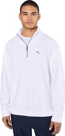 Tommy Bahama Montego Beach Half Zip Mens Sweatshirt White : 2XL, Cotton/Lyocell/Tencel