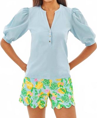 Lilly Pulitzer Womens Buttercup Stretch Short In Bluette Make Lemonade