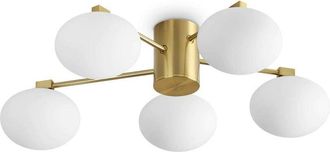 Ideal Lux Ideal Lux - Hermes 5 Light 60cm Globe Ceiling Light Brass