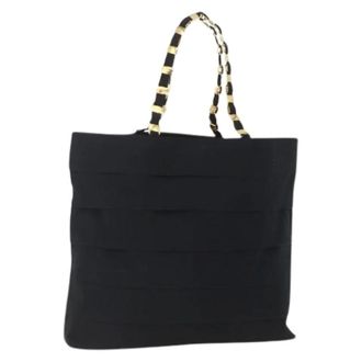 Ferragamo Pre-owned Tote Bags, female, Black, Size: ONE SIZE Pre-owned Canvas Tote Bag