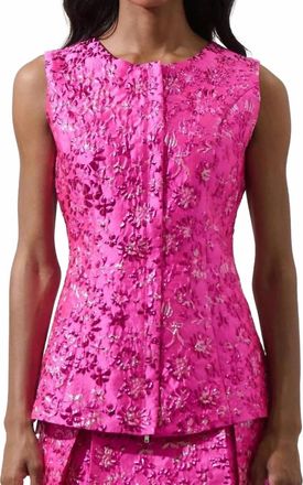 Sugarlips Harrington Floral Top In Fuchsia