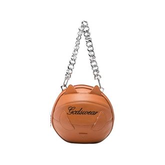 GCDS Mini Bags, female, Brown, Size: ONE SIZE Cat-shape Basketball Tote Bag
