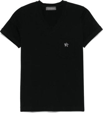 Lorena Antoniazzi Black Star-Appliqué T-Shirt