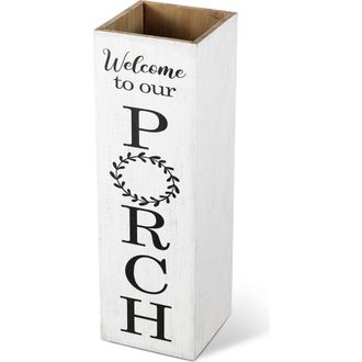 Glitzhome 24H Double Sided Solid Wood Boxed Welcome or Porch Sign in White at Nordstrom