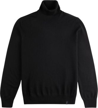 Fay Turtlenecks, male, Black, Size: M Woolen Dolcevita Sweater