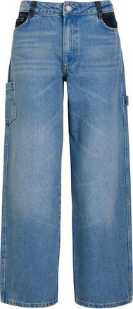 Damson Madder Drew Embroidered Relaxed Straight-leg Jeans - Denim - 16 (UK16 / XL)
