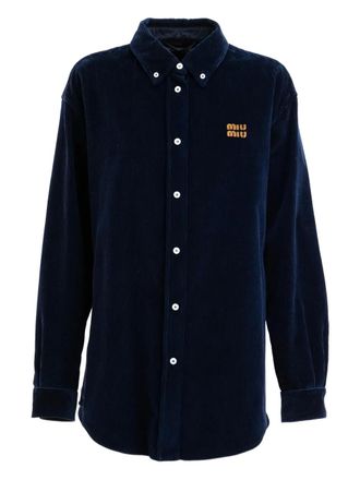 Miu Miu corduroy buttoned shirt jacket - Blu