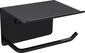 OEM Soporte Para Papel Higi&eacute;nico, Soporte Para Tel&eacute;fono M&oacute;vil, Hierro, Negro