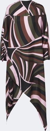 Pucci Caftano Iride in cr&ecirc;pe de chine di seta