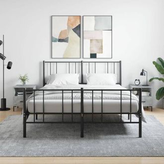 vidaXL Furniture Limited - Mesita Noche 2 Uds Madera Ingenier&iacute;a Gris