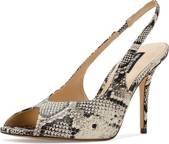 Nine West Pretta Womens Dress Sandals Light Natural Snake : 5.5 M, Faux Leather