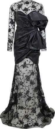 Moschino Gekreukelde bloemenjurk - Dames - Avondkleed - Veelkleurig - S - Katoen - Kleedjes
