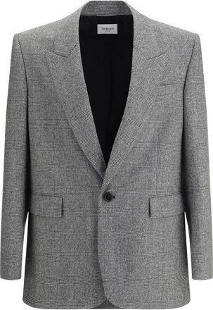 Saint Laurent Wollen Flanel Blazer Prince de Galles - Heren - Blazers - Grijs - L - Wol - Jassen