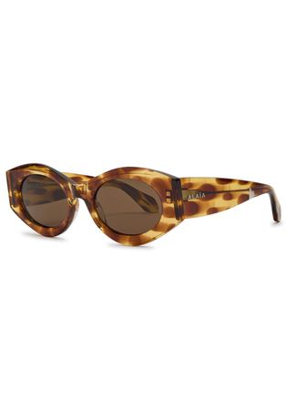 Alaia Oval-frame Sunglasses - Yellow - One Size