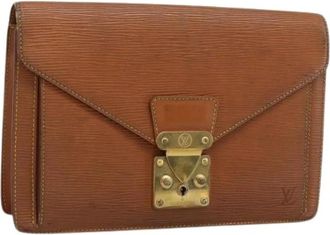 Louis Vuitton Pre-owned Epi Leather Clutch - Dames - Vintage Clutch - Bruin - ONE Size - Leer - Vintage