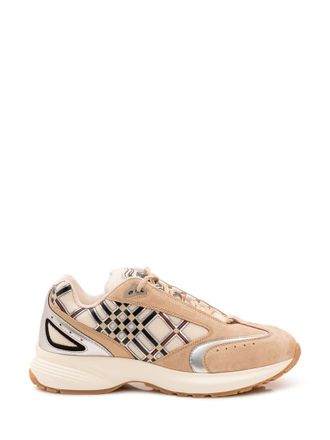 Burberry Beige Checks Runner Sneakers