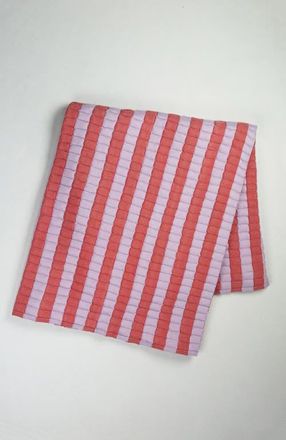Archive New York Quilted Sujani Striped Throw Blanket in Red at Nordstrom, Size Small