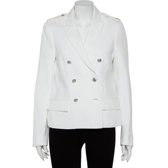 Joseph White Cotton & Ramie Double Breasted Yvette Blazer