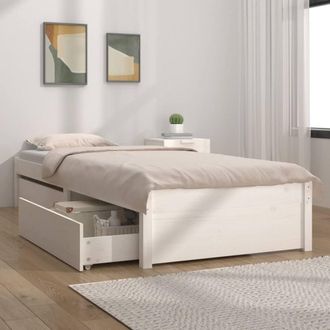Berkfield Home Bed Frame with Drawers White 90x190 cm Single