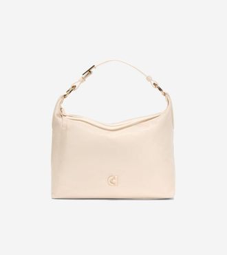 Cole Haan Kamila Hobo Bag Womens Beige Leather Adjustable Top Handle ERK122