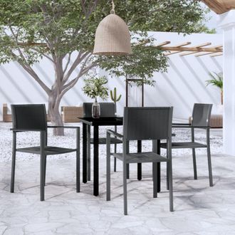 Berkfield Home 5 Piece Garden Dining Set Black
