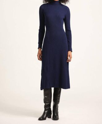 Derek Lam Diana Turtleneck Dress In Navy