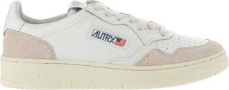 Autry Perforated Leather Sneakers With Suede Inserts And Rubber Sole