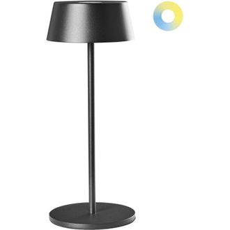 Beliani L&aacute;mpara Led Inal&aacute;mbrica De Metal Para Interior Y Exterior Recargable Por Puerto Usb C Negro Guder