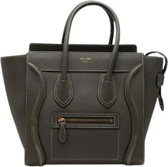 Celine Pre-owned Luggage Micro Shopper Leren Handtas - Dames - Vintage Shopper - Grijs - ONE Size - Leer - Vintage