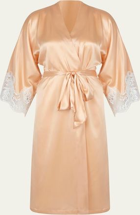 Lise Charmel Splendeur Lace-Trim Silk-Blend Robe