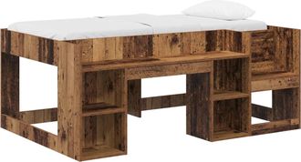 vidaXL Cama Infantil Con Almacenamiento Madera Envejecida 80 X 160 Cm Vidaxl