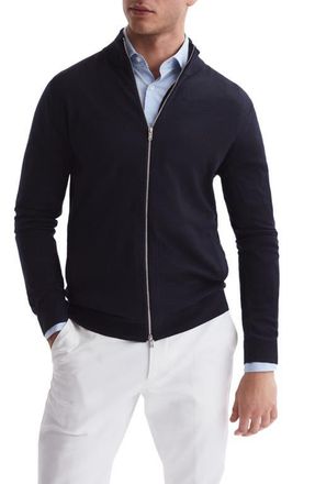 Reiss Hampshire Wool Zip Cardigan in Navy at Nordstrom, Size Xx-Large