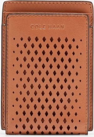 Cole Haan Mens Washington Perforated Card Case - Brown
