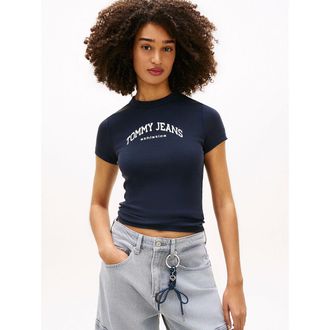 Tommy Jeans T-shirt met ronde hals, korte mouwen, logo